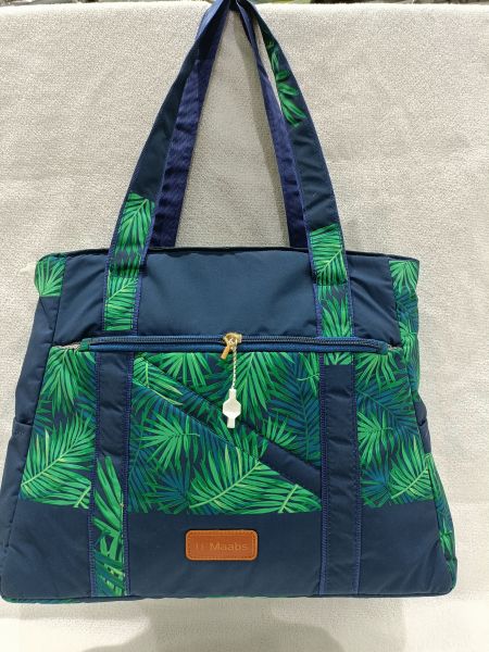 Navy Blue leafy Handbag