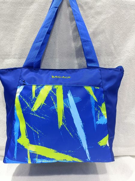 Navy Blue and neon Handbag