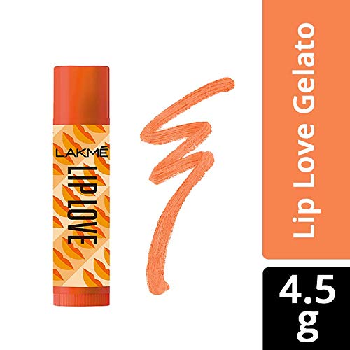 Lakme Lip Love SPF 15 Gelato Lip balm for Soft, Smooth & Moisturised Lips, 4.5gm - Fresh Orange