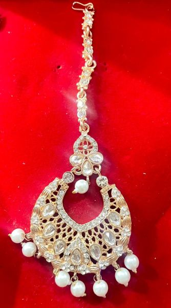 Stylish Fancy Jewellery & Traditional Handcrafted Oxidised Alloy maang Tikka for Wedding (Big Size)