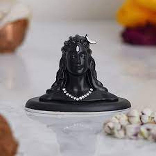 Adiyogi Shiva Statue for Home and Car Dashboard ( Self Adhesive, Black, 2.5 in)