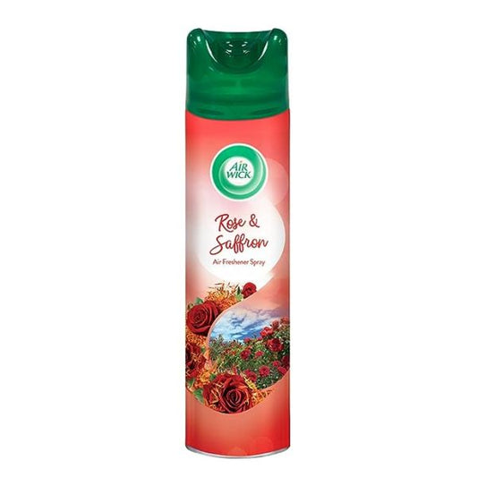 Air Wick Rose & Saffron - 245 ml - Room Air Freshener Spray | Works as Room Freshener and Bathroom Freshener with Long-Lasting Fragrance | Eliminates Odours