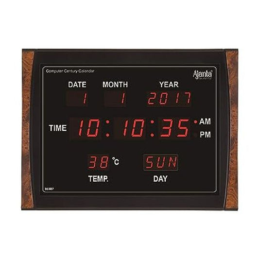 Ajanta Plastic Digital Clock (Dc-037, 117Wx19.6Lx13H Inches, Brown)