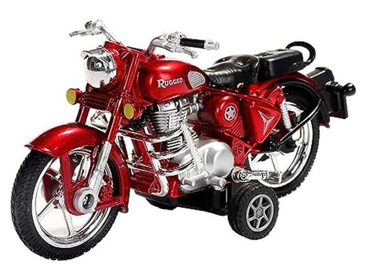 Centy Toys Rugged Red Colour Bike- Looks Like The Real Bike - with Pull Back Action That can be Changed to Side Stand Easily - Handle can be Tilted - for Kids and Collectors