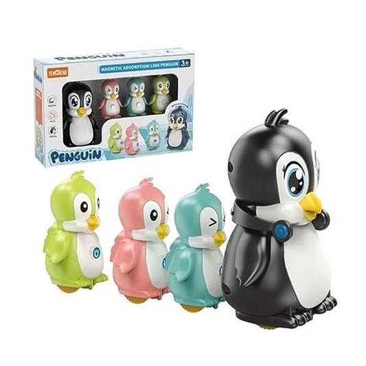 Children Electric Penguin Toys Set with Music and Light Battery Operated Mini Animal Toys