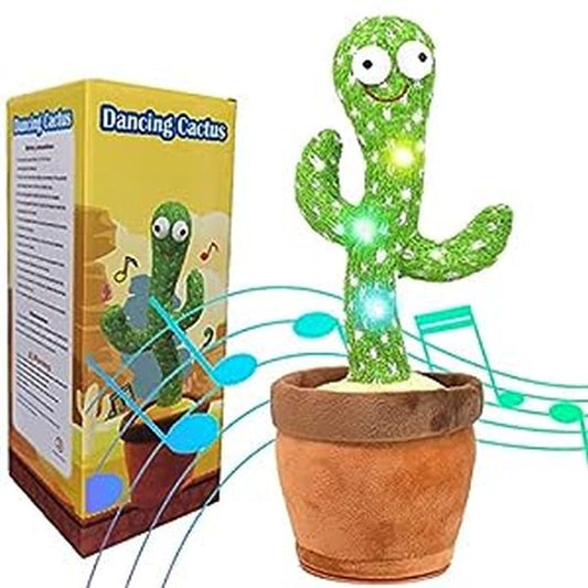 Dancing Cactus Toy Kids Talking Singing Wriggle Children Plush Electronic Toys Baby Voice Recording Repeats What You Say LED Lights Gift
