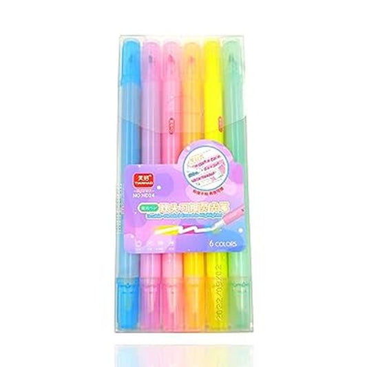 Erasable Highlighters|Markers Set Of 6 Pastel Shades|Chisel Tip Fine Grip Marker Pen|Stationery&Kids|Diy Art Craft Scrapbook Calligraphy For Birthday Return Gift,Multi-coloured