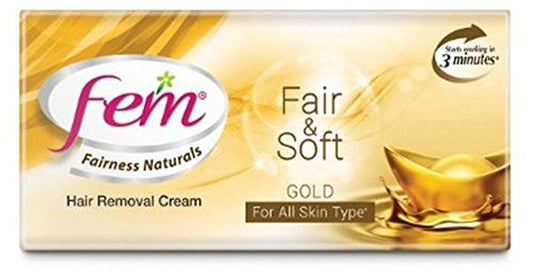 Fem Fairness Naturals Hair Removal Cream Fair and Soft Gold - 60 g