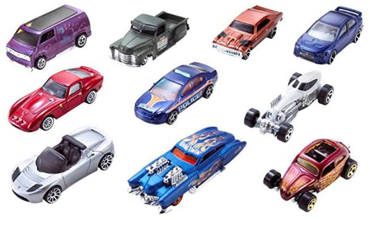 Hot Wheels 10 Cars Gift Pack, Assorted Metal Cars, Multicolor