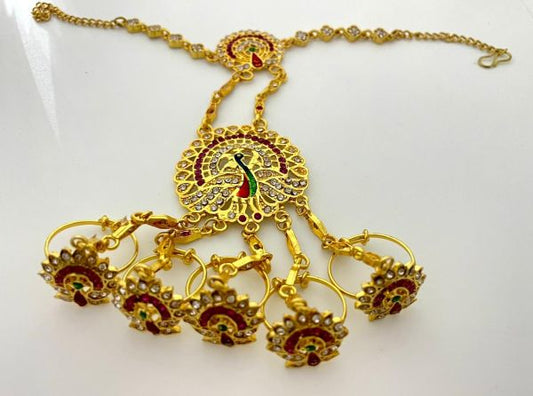 Gold-plated Peacock Design Jewellery Set for Women and Girls 2 piece