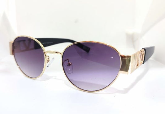 Designer Golden Black Frame Sunglasses For Women