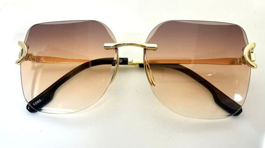 Unique Designer Golden Brown Sunglasses For Women