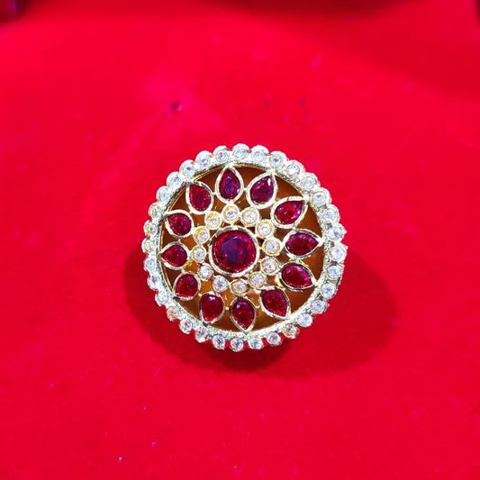 Perfect Traditional and Rajputi/Rajasthani Red And Silver Diamonds designer Borla