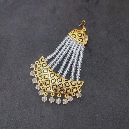 Gold Plated Traditional Silver Pearl Studded Passa For Women