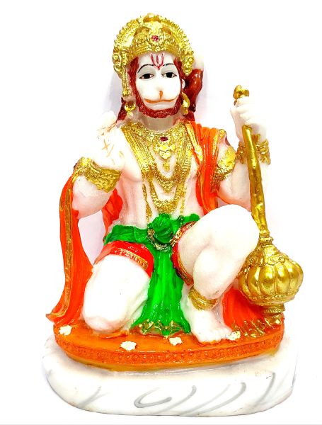 Hanuman Murti Idol Cultured Marble Bajrangbali Ji Statue for Pooja