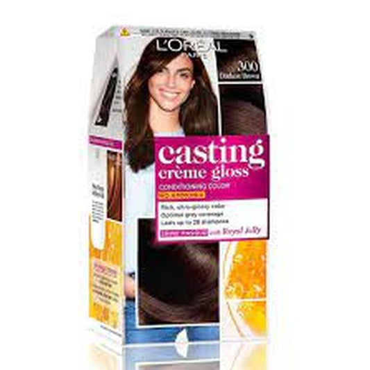 L'Oreal Paris Casting Creme Gloss Ammonia Free Hair Colour, Darkest Brown (300) (87.5 g + 72 ml)