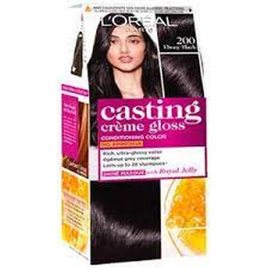 L'Oreal Paris Casting Creme Gloss Small Pack Hair Colour Cream, 200 Ebony Black, 87.5G+72 Ml