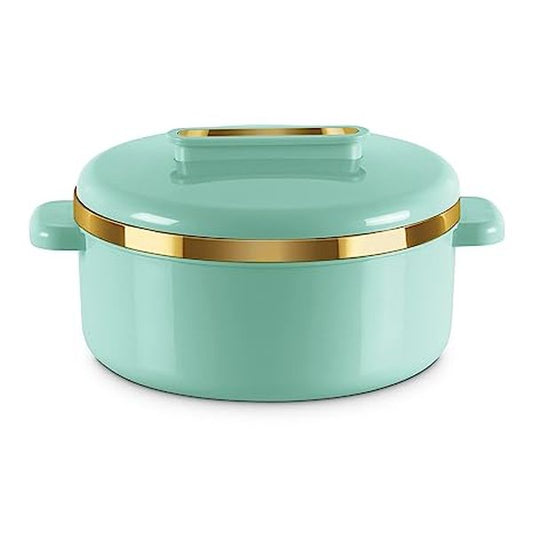 MILTON Curve 2000 Inner Stainless Steel Casserole, 1.88 litres, Light Green | BPA Free | Food Grade | Easy to Carry | Easy to Store | Chapati | Roti | Curd Maker