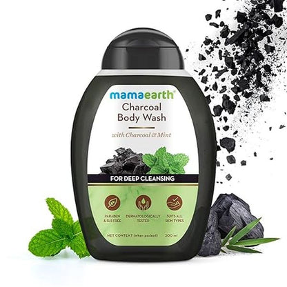 Mamaearth Charcoal Body Wash With Charcoal & Mint for Deep Cleansing, Shower Gel For Men 300 ml