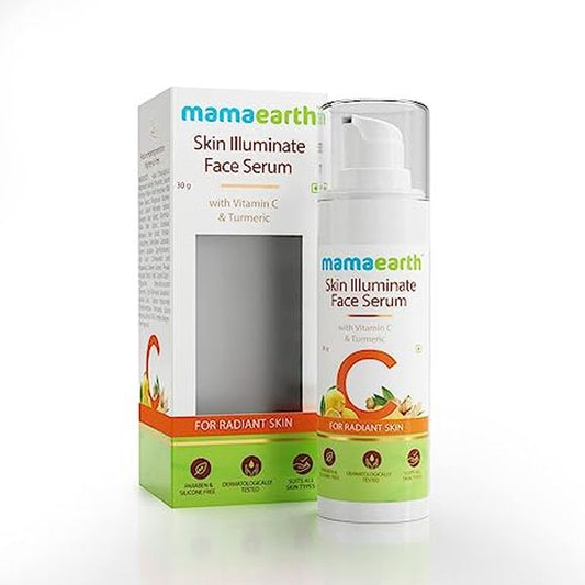 Mamaearth Skin Illuminate Vitamin C Face Serum For Glowing & Radiant Skin With High Potency Vitamin C & Turmeric For Unisex, 30g