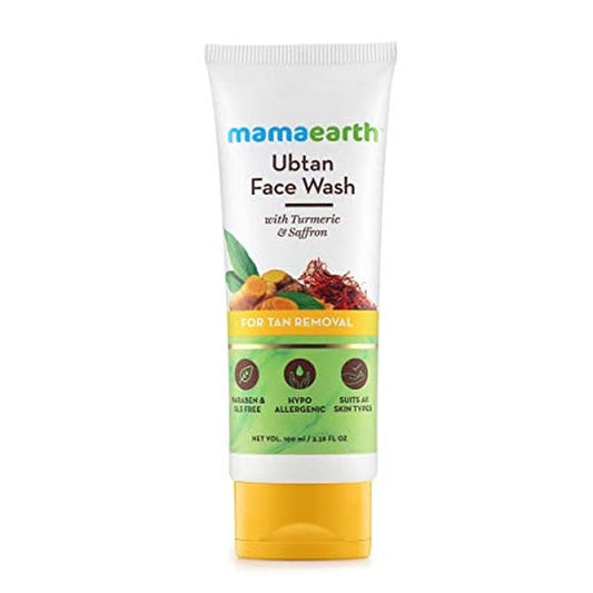 Mamaearth Ubtan Natural Face Wash For all Skin Type with Turmeric & Saffron for Tan Removal 150 ml