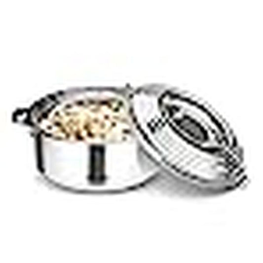 Milton Galaxia 1000 Insulated Stainless Steel Casserole, 1.2 L, Insulated Thermal Serving Bowl, Keeps Food Hot & Cold for Long Hours, Food Grade, Elegant Hot Pot Food Warmer/Cooler, Silver
