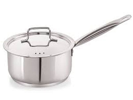 NIRLON Deluxe Series Stainless Steel Impact Bonded Tri Ply Bottom Induction Sauce/Tea Pan with Steel Lid, 14 cm / 1.2 litres, Dishwasher Safe | Flame Safe | Gas Stove Safe | Hot Plate Safe