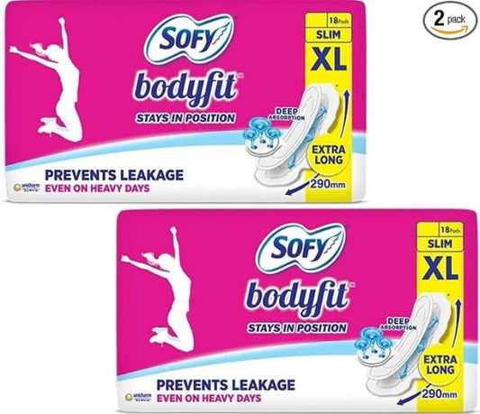 SOFY Bodyfit Extra Long - XL - (18 Count) Sanitary Pad