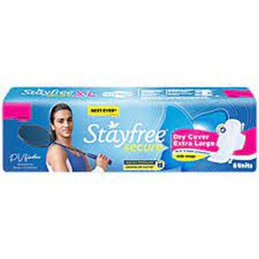 STAYFREE Secure Dry Wings Regular - XL, 6 Pads (Pack Of 3)