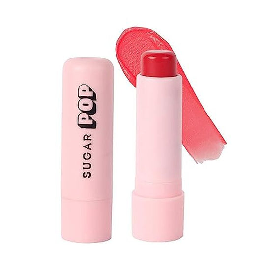 SUGAR POP Nourishing Lip Balm, 4.5g - 02 Cherry (Cherry Red) Tinted Lip Moisturizer For Dry & Chapped Lips Enriched With Castor Oil, SPF Infused Lip Care For Women