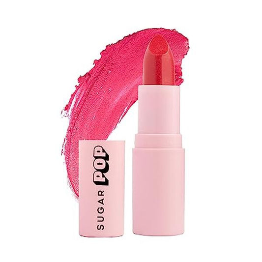 SUGAR POP Matte Lipstick - 02 Candy (Bright Pink) – 4.2 gm – Rich Satin-matte Texture, Non-drying Formula, Long Lasting, Vegan, Paraben Free l Lipstick for Women