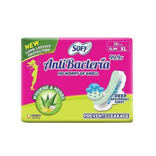 Sofy Anti Bacteria Extra Long Sanitary Pads - Slim (Pack of 28 Pads)