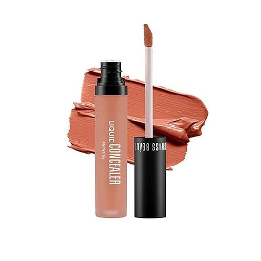 Swiss Beauty Liquid Light Weight Concealer With Full Coverage |Easily Blendable Concealer For Face Makeup With Matte Finish | Shade- Orange, 6G |