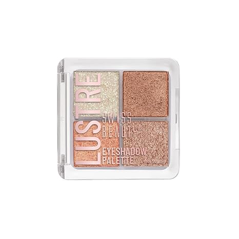 Swiss Beauty Lustre Eyeshadow Palette | 4 Highly Pigmented Shades in Matte & Shine |Long-Lasting | All Skin Types | Shade- Shimmer n shine, 5gm