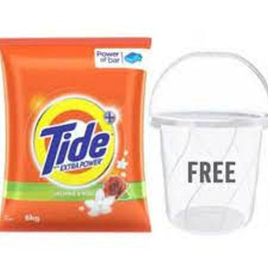 tide plus double power jasmine and rose detergent powder 5kg with free bucket