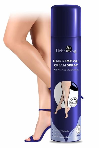 Urban yog Hair Removal Cream Spray for Women | Painless Body Hair Removal Spray for legs, hands, underarm & back (200 ML, Tulip (Blue))