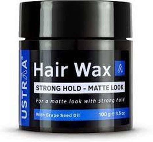 Ustraa Strong Hold Hair Wax - Matte Look 100g Non-sticky wax Matte finish Easy-to-Wash Strong Hold without harmful chemicals or fixatives