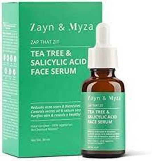 ZM Zayn & Myza Tea Tree Serum for Oily Skin - Reduces Pimples, Acne Spots, and Dark Spots - Vegan and Cruelty-Free - Serum for Blemish-Free and Glowing Skin